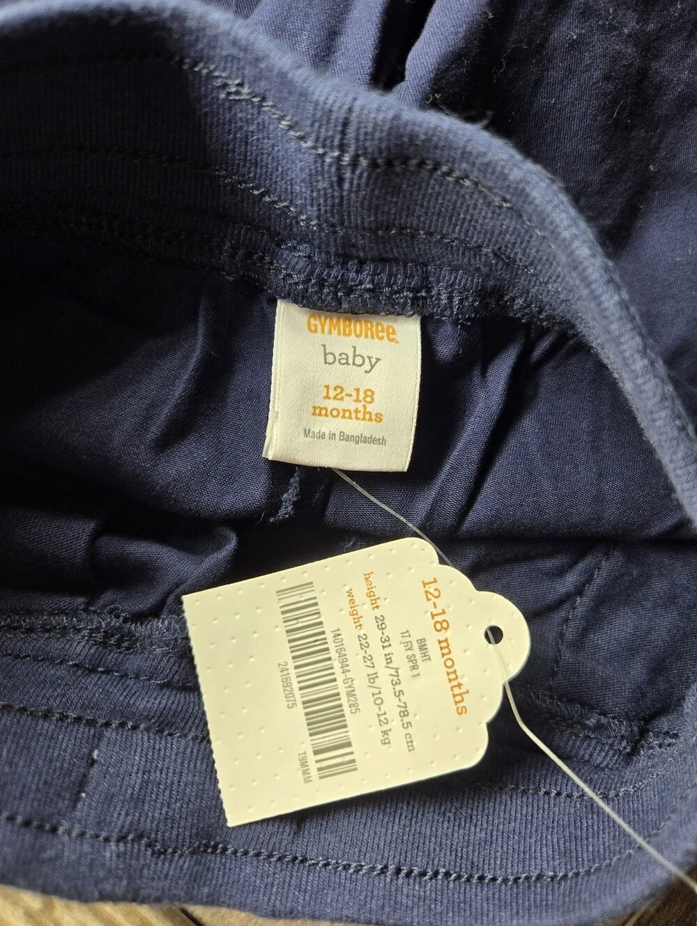 NWT Gymboree Baby Kids Navy Blue Jogger Pants with Drawstring – Size 12–18m